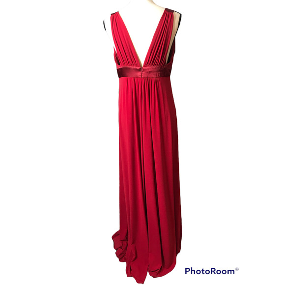 David's Bridal Red Maxi Dress, Size 10 - Picture 4 of 5